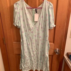 Divided green and purple summer dress medium
